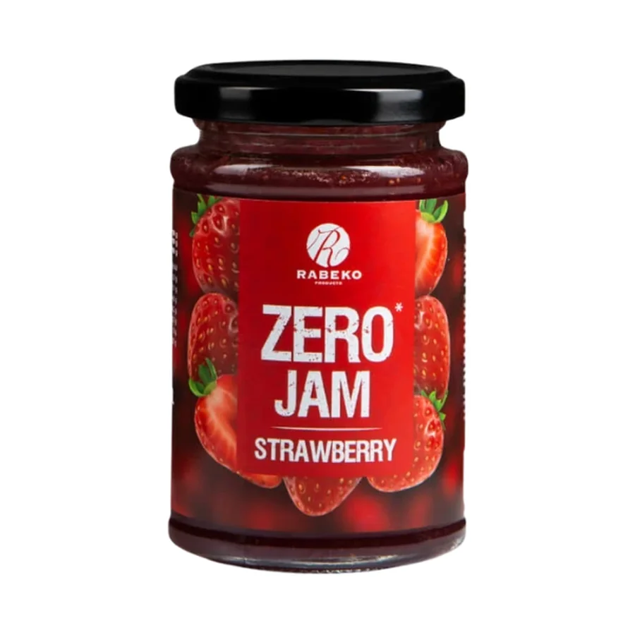 Confiture Fraise Zéro Rabeko 225g - Sans Sucre, Sans Calories