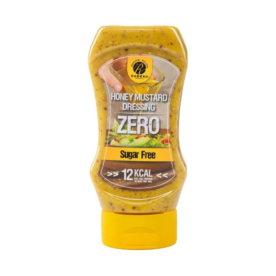 Sauce Miel et Moutarde Zéro Rabeko 350ml - Sans Sucre, Sans Calories