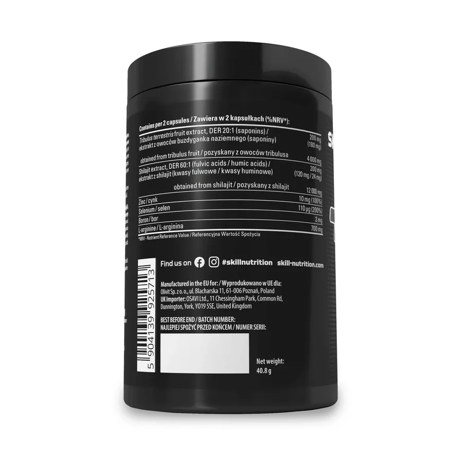 Skill Nutrition, Tribulus + Shilajit, 60 Capsules, Testosterone Booster