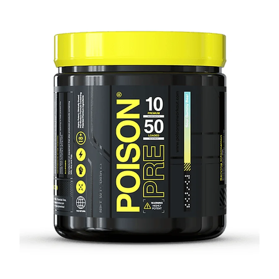 Poison, Pre, Sour Gummy Bear, 380g, 50 Servings,
