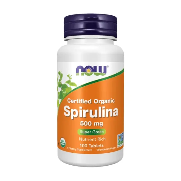 NOW Foods, Spirulina, certifiée biologique, 500 mg, 100 comprimés