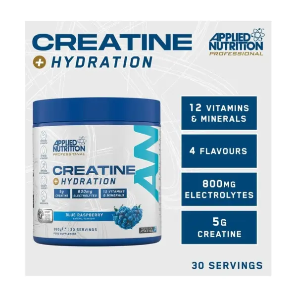 Applied Nutrition, Creatine + Hydration, 5g Creatine, 800mg Électrolytes, 12 Vitamines & Minéraux