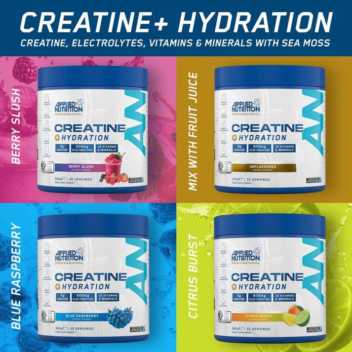 Applied Nutrition, Creatine + Hydration, 5g creatine, 800mg electrolytes, 12 vitamins and minerals