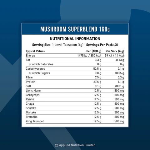 Mushroom Superblend 160g, Applied Nutrition 40 servings