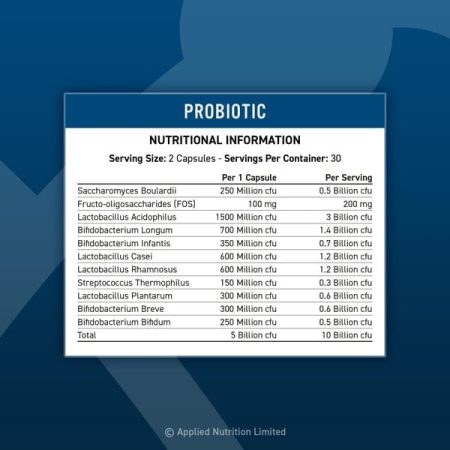 Applied Nutrition, Probiotic 60 Capsules