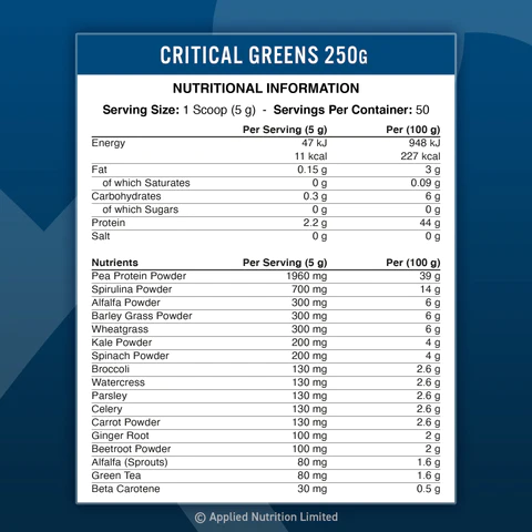 Applied Nutrition, Critical Greens, 30 servings. Apple Burst