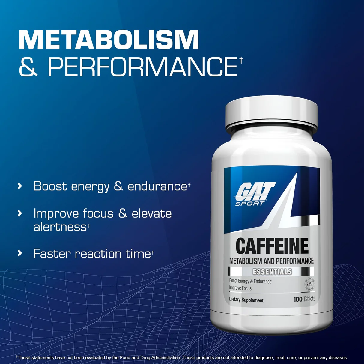 GAT Sport, Caffeine 200 mg – 100 tablets