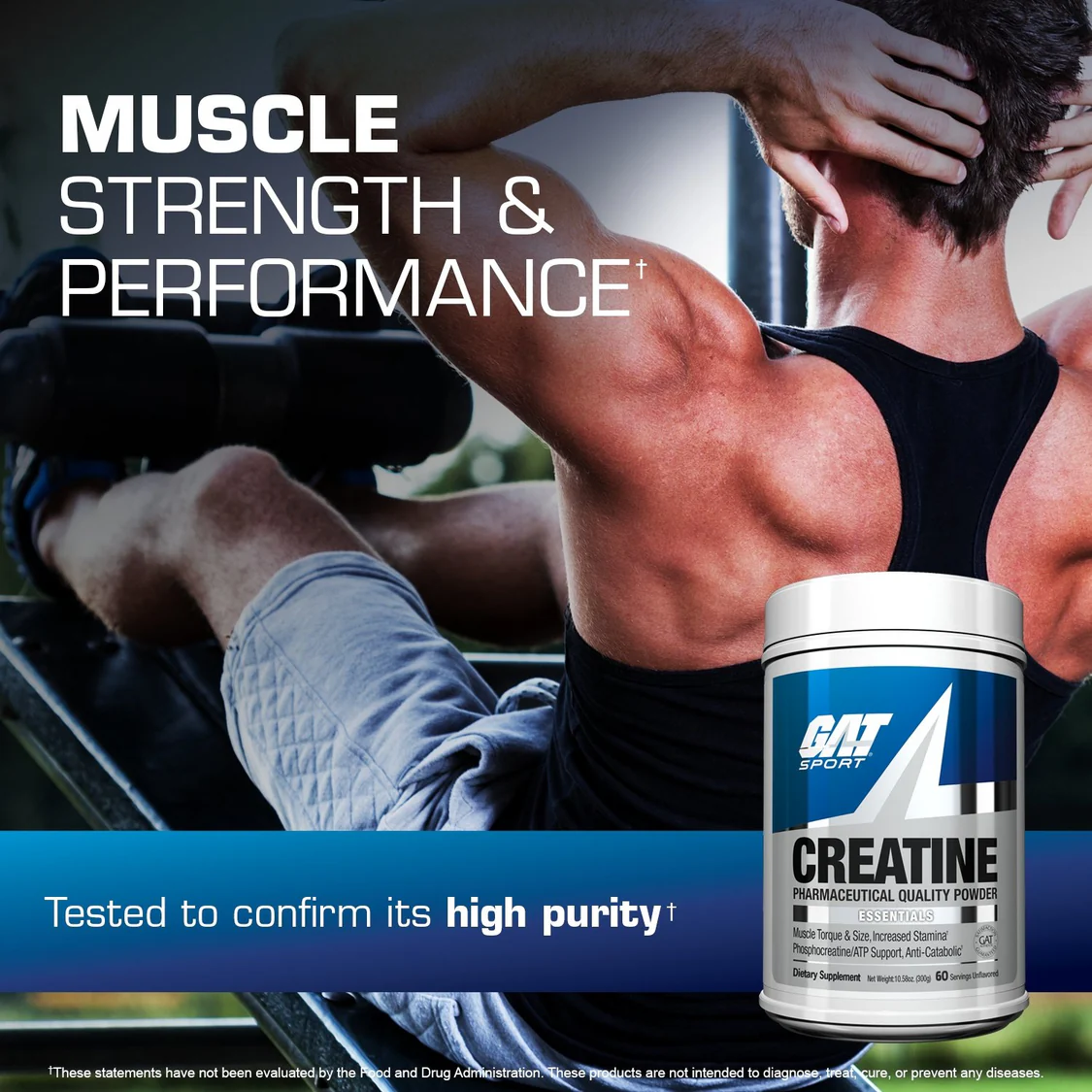 GAT SPORT, Creatine Monohydrate, 300g, 60 servings