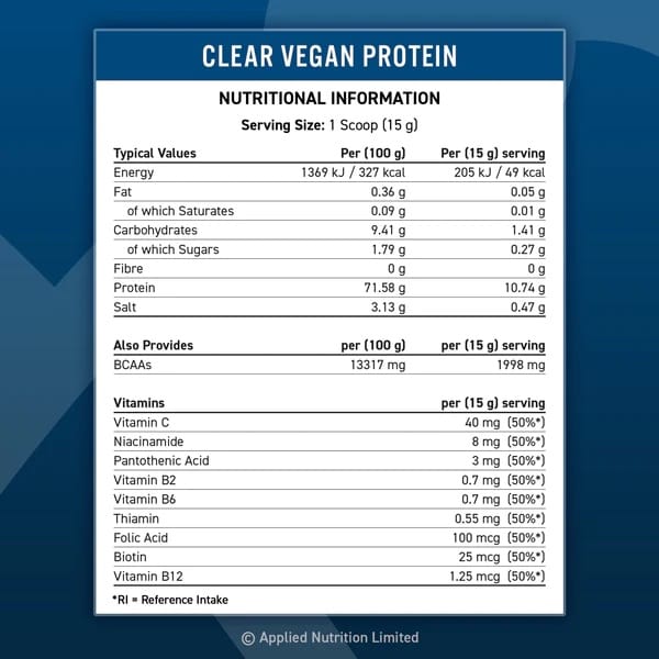 Applied Nutrition, Clear Vegan Protein, 600g